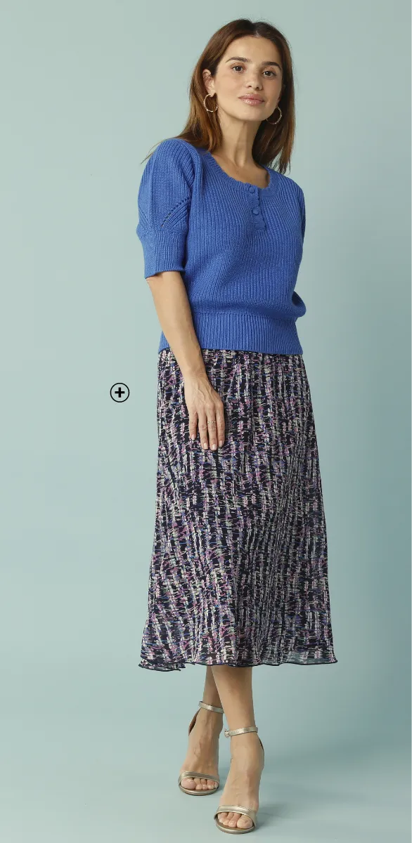 Jupe longue en voile imprimé – tenue pour femme petite | Blancheporte