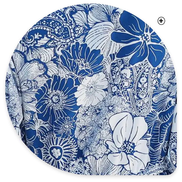 Bloemenprint van blauwe viscose | Blancheporte