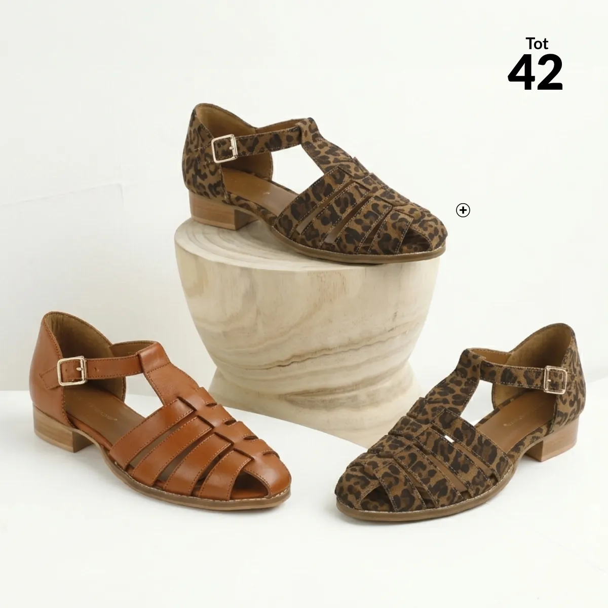 Leren sandalen met hak, luipaardmotief - Blog Blancheporte