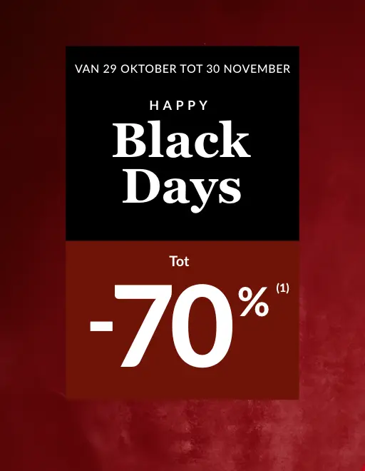 Happy Black Days: tot -70% korting op de website