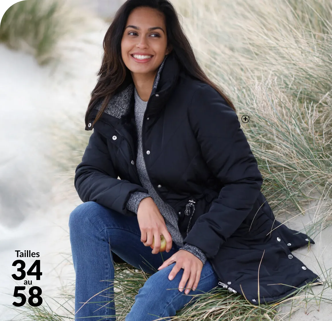 Lange doorgestikte waterdichte donsjas met capuchon, een verlengend model dat het silhouet mooi slanker maakt in de winter – Blog Blancheporte