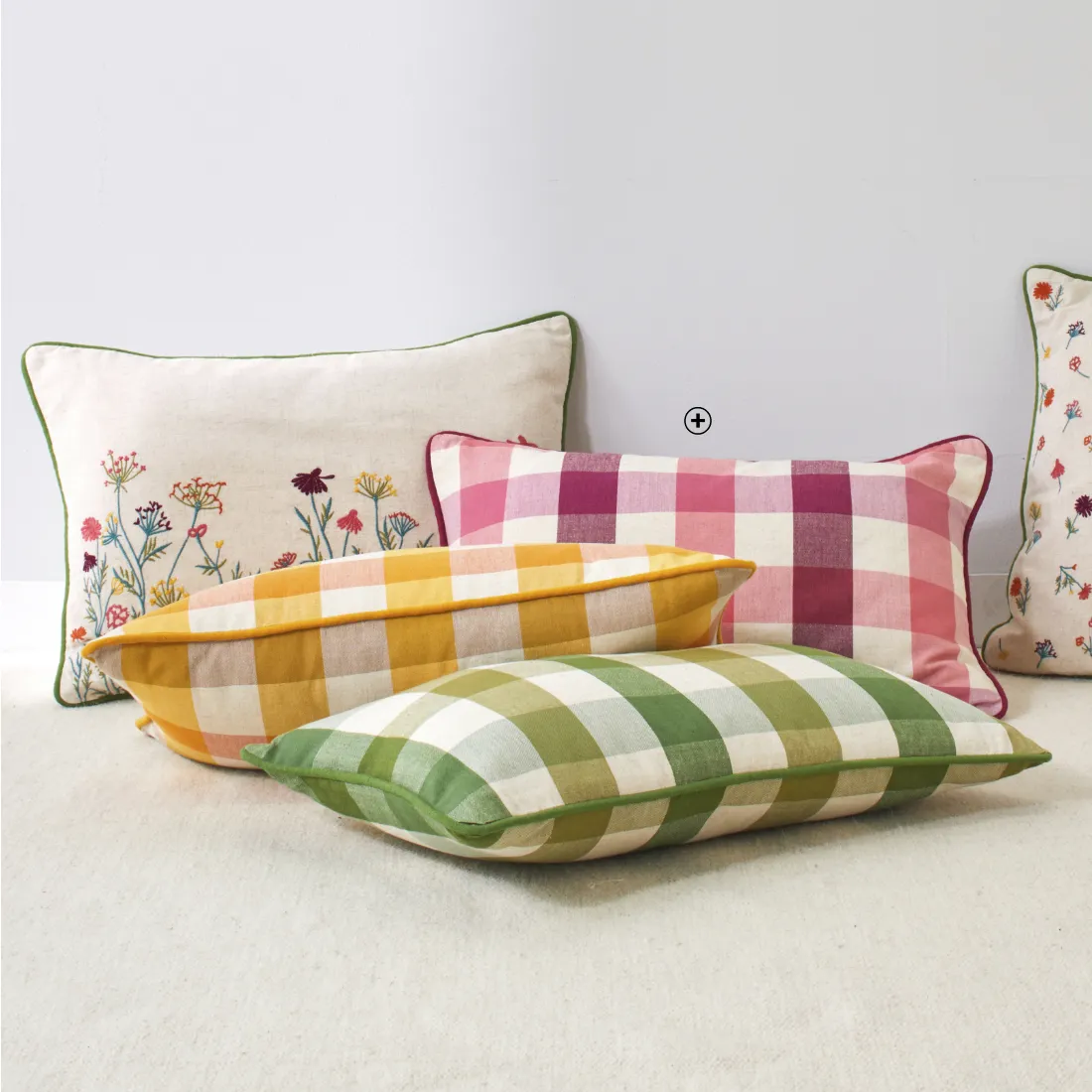 Coussin rectangulaire coton lin à carreaux - Blog Blancheporte