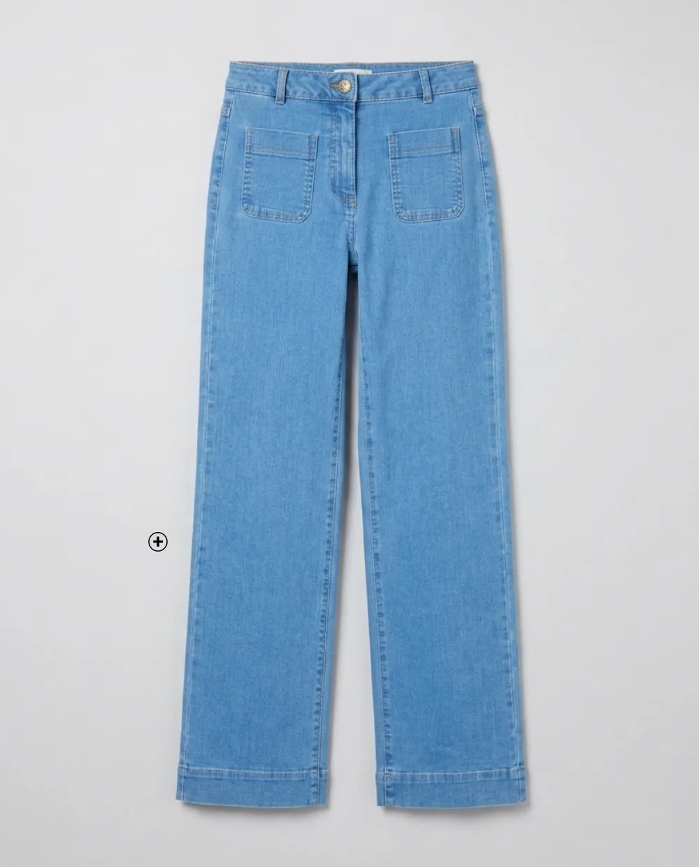 Damesjeans met hoge taille en wijde pasvorm speciaal voor kleine maten, denim - Blog Blancheporte