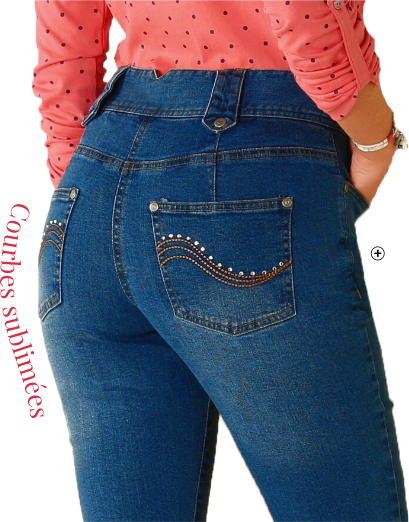 Jean droit femme taille haute petite taille pas cher | Blancheporte