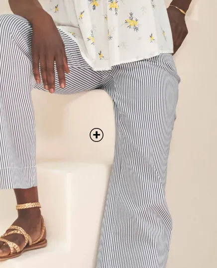 Pantalon en coton rayé qui revisite l'élégance décontractée en toute simplicité - Blog Blancheporte