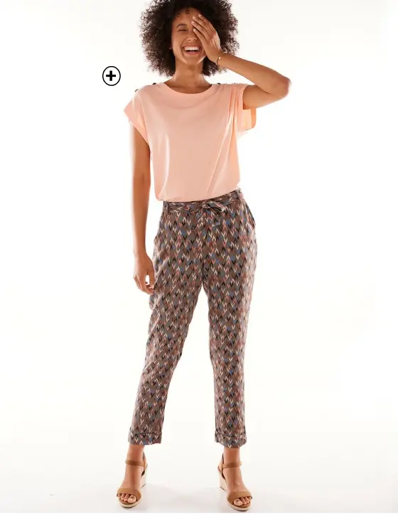 Effen T-shirt met knopen in jerseytricot | trendy mode | Blancheporte