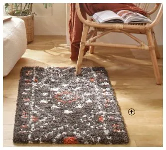 Tapis à motifs géométriques noir rectangulaire pas cher | Blancheporte