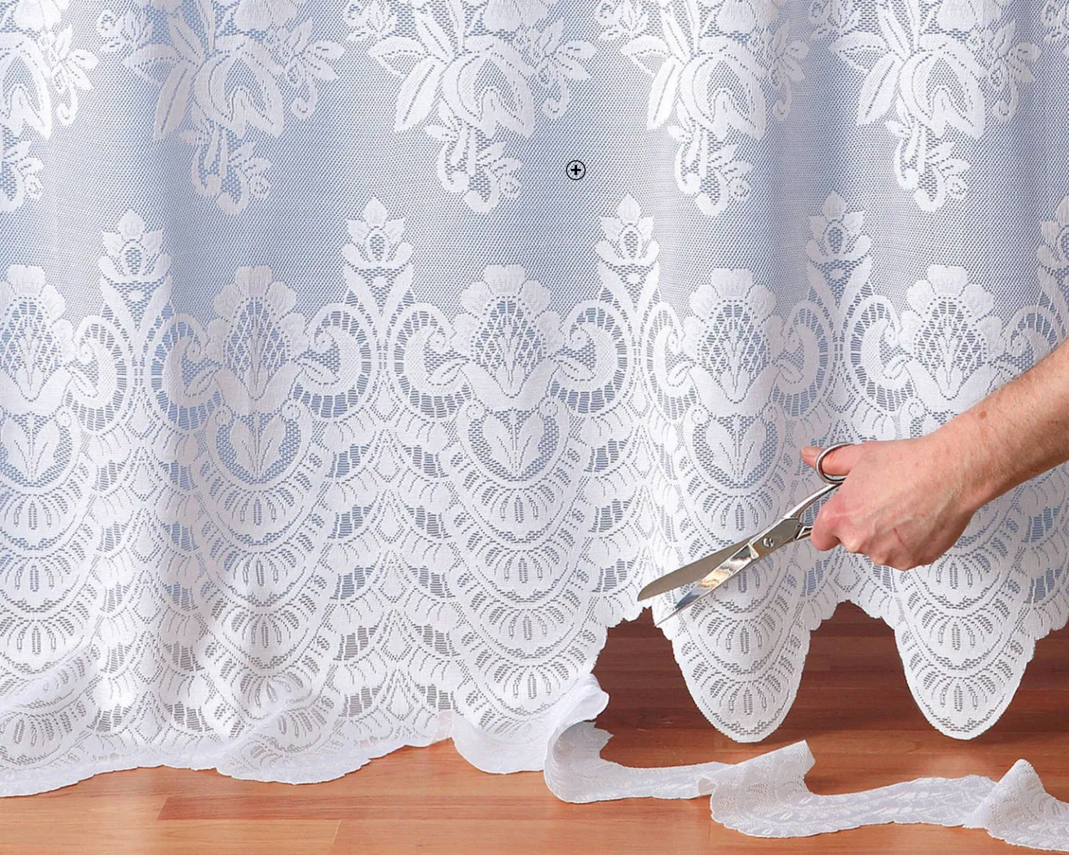 Voilepaneel jacquard bloemmotief, in hoogte verstelbaar, fronsband, wit - Blog Blancheporte
