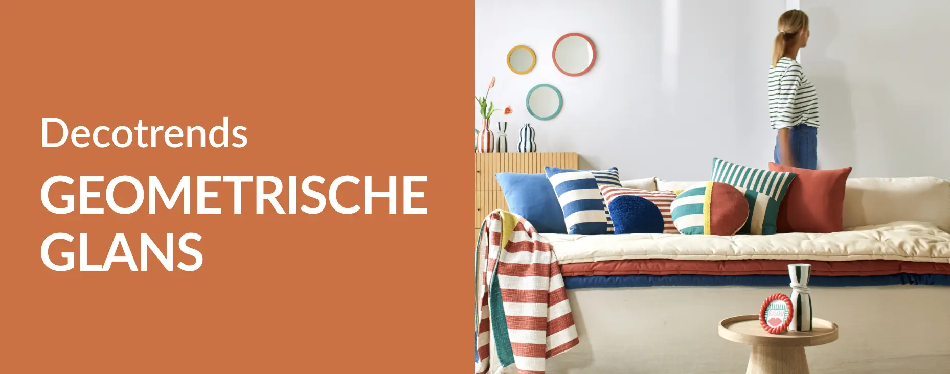 Ontdek onze wooncollectie met geometrische motieven op de website Blancheporte.be