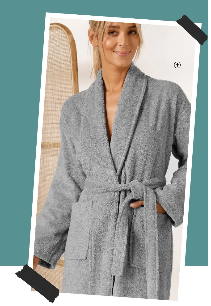 Uniseks badjas voor volwassenen in grijze badstof, goedkoop | Blancheporte badlinnen