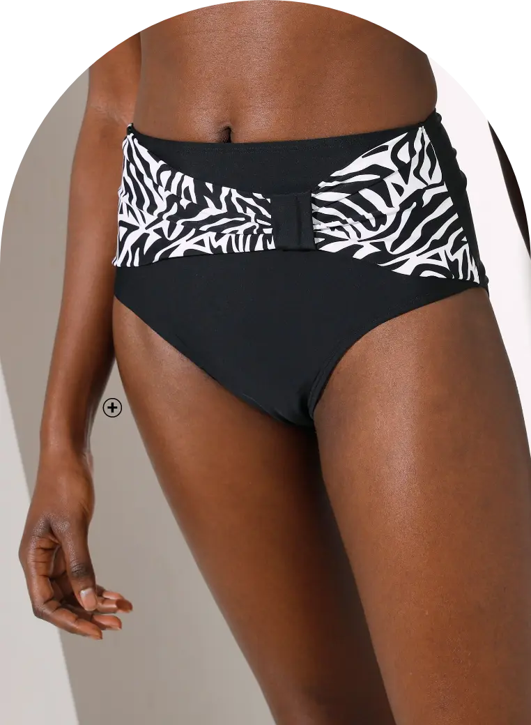 Effen bikinislip met hoge taille en gedrapeerd effect, perfect voor een platte buik en gemodelleerd silhouet | Blancheporte