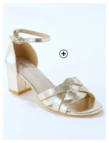 Straal in deze gouden sandalen met hakken die uw silhouet laten schitteren en verlengen - Blog Blancheporte