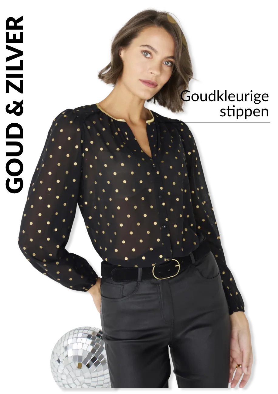 Blouse met gouden stippenprint - Blancheporte Blog