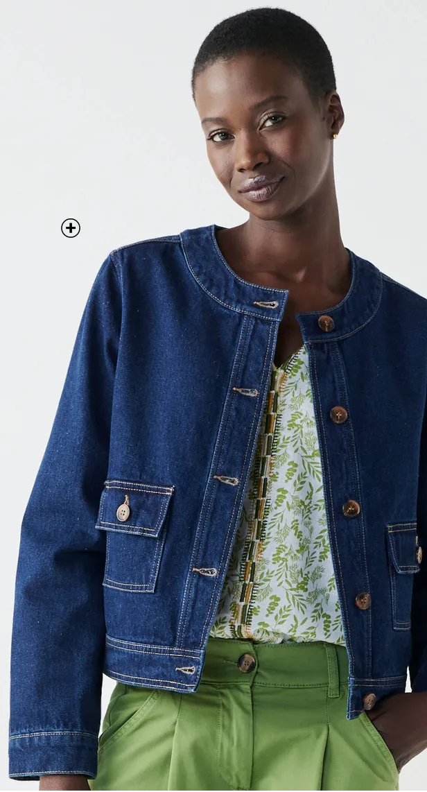 Veste boutonnée en jean - Blog Blancheporte