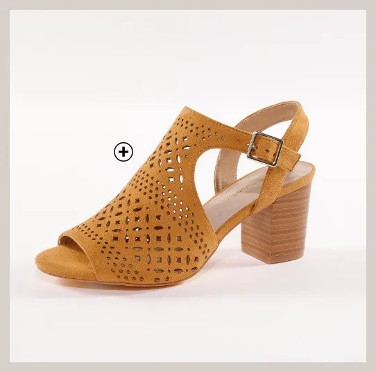 Sandalen voor dames met opengewerkt bovenwerk en open neus in bruin, goedkoop | Blancheporte