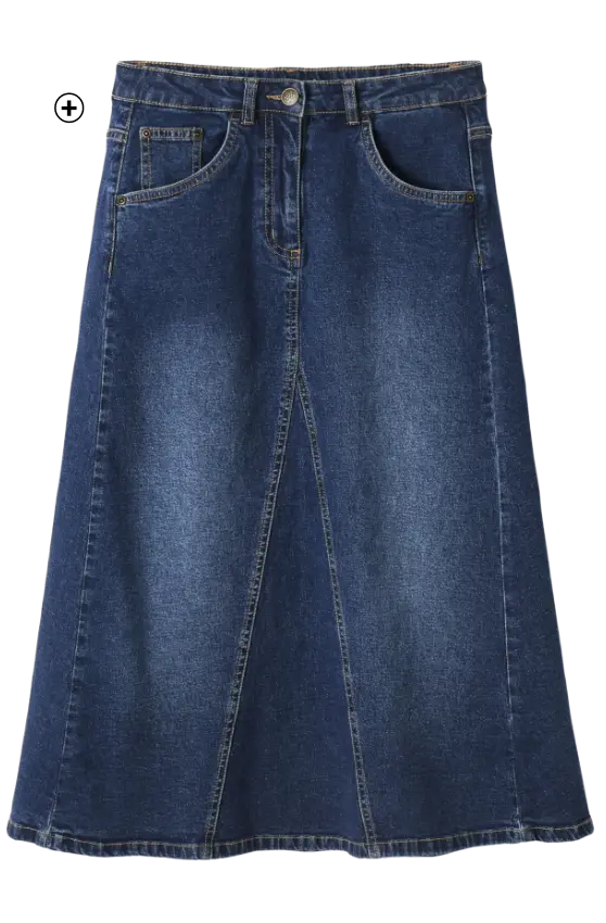 Lange uitlopende jeansrok, moderne en comfortabele denim stijl | Blancheporte