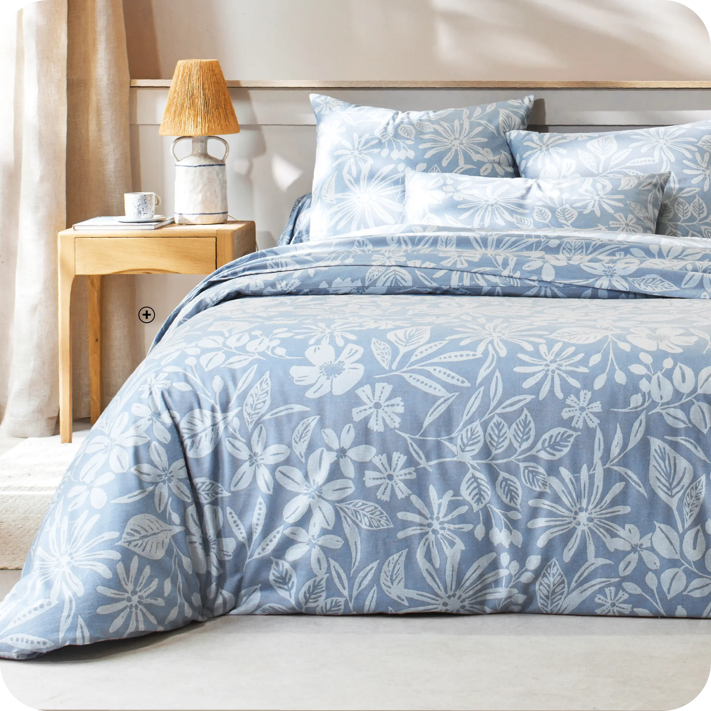 Dekbedovertrek van flanel met bloemenprint voor een warme en knusse winter - Blancheporte