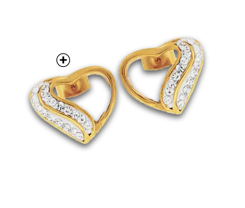 Boucles d'oreilles femme dorées en forme de coeur | Blancheporte