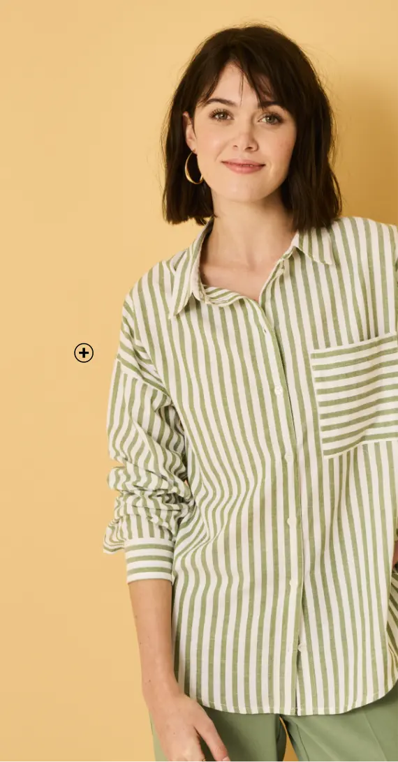 Oversized hemd met strepen in zacht katoen, perfect voor een chique en casual look | Blancheporte