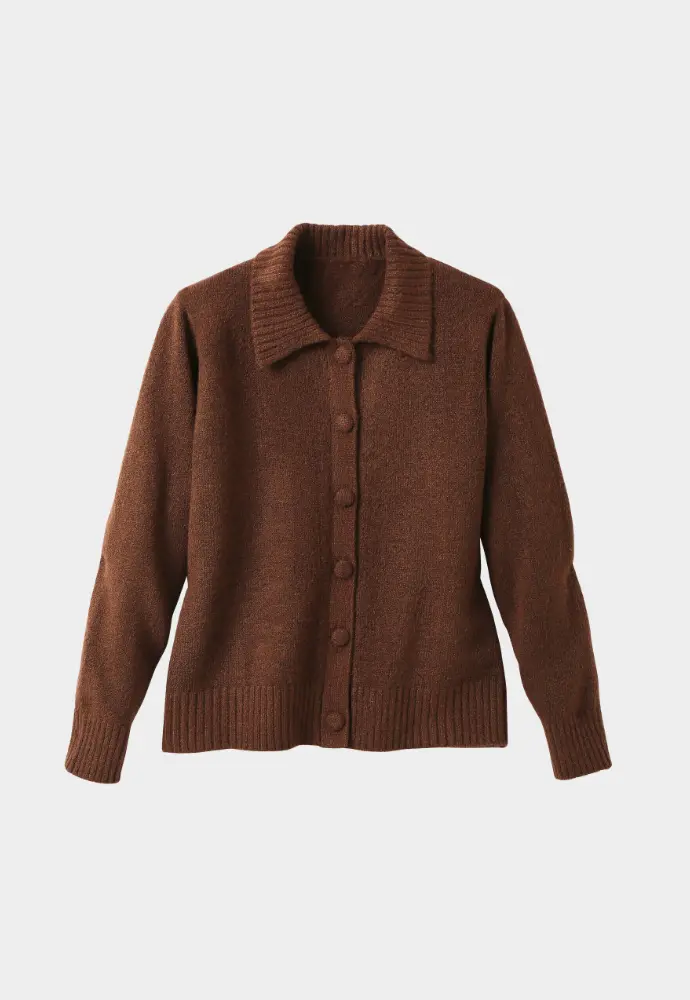 Gilet col polo uni en maille moelleuse - Blancheporte.fr