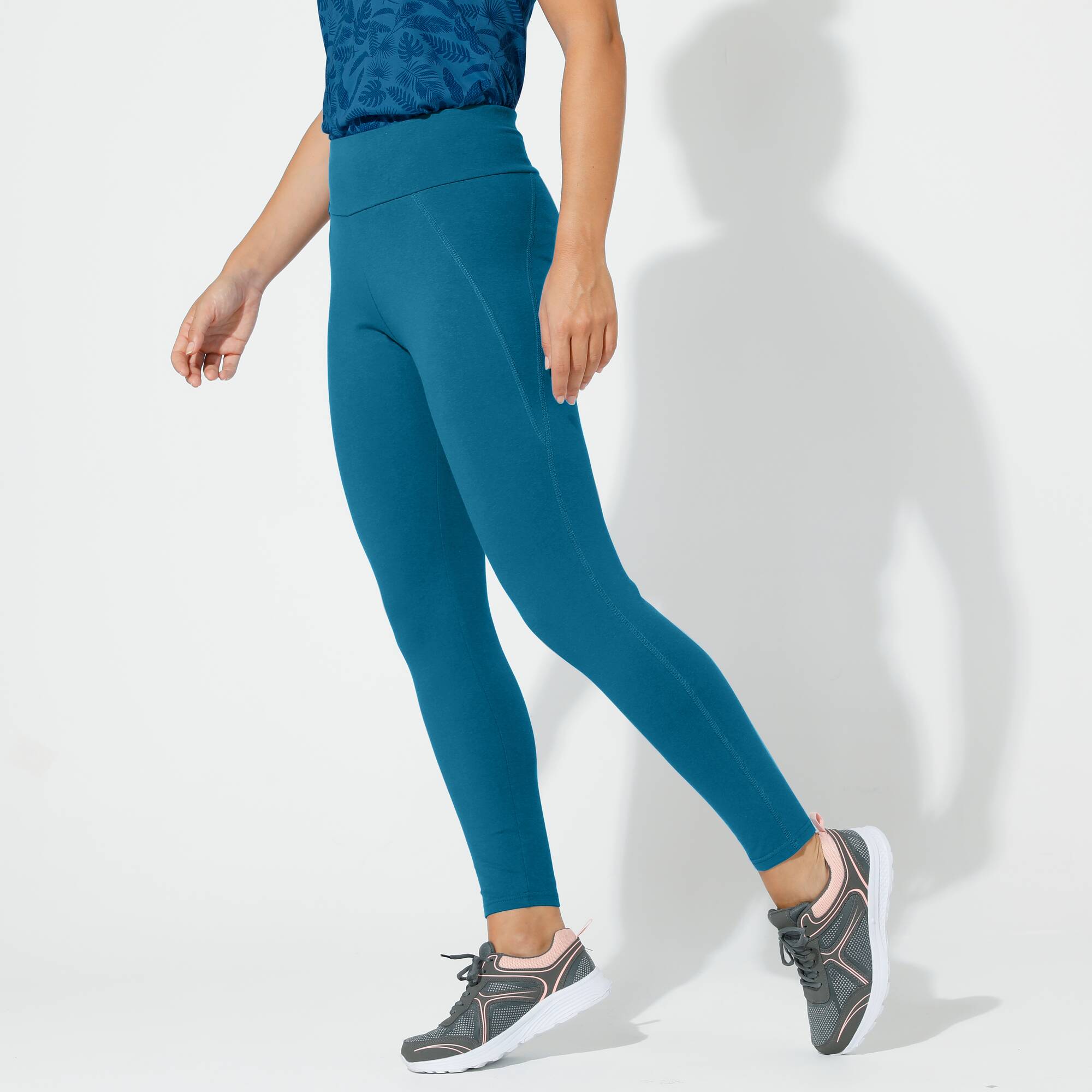 Legging de sport taille haute uni, bleu pétrole Blancheporte
