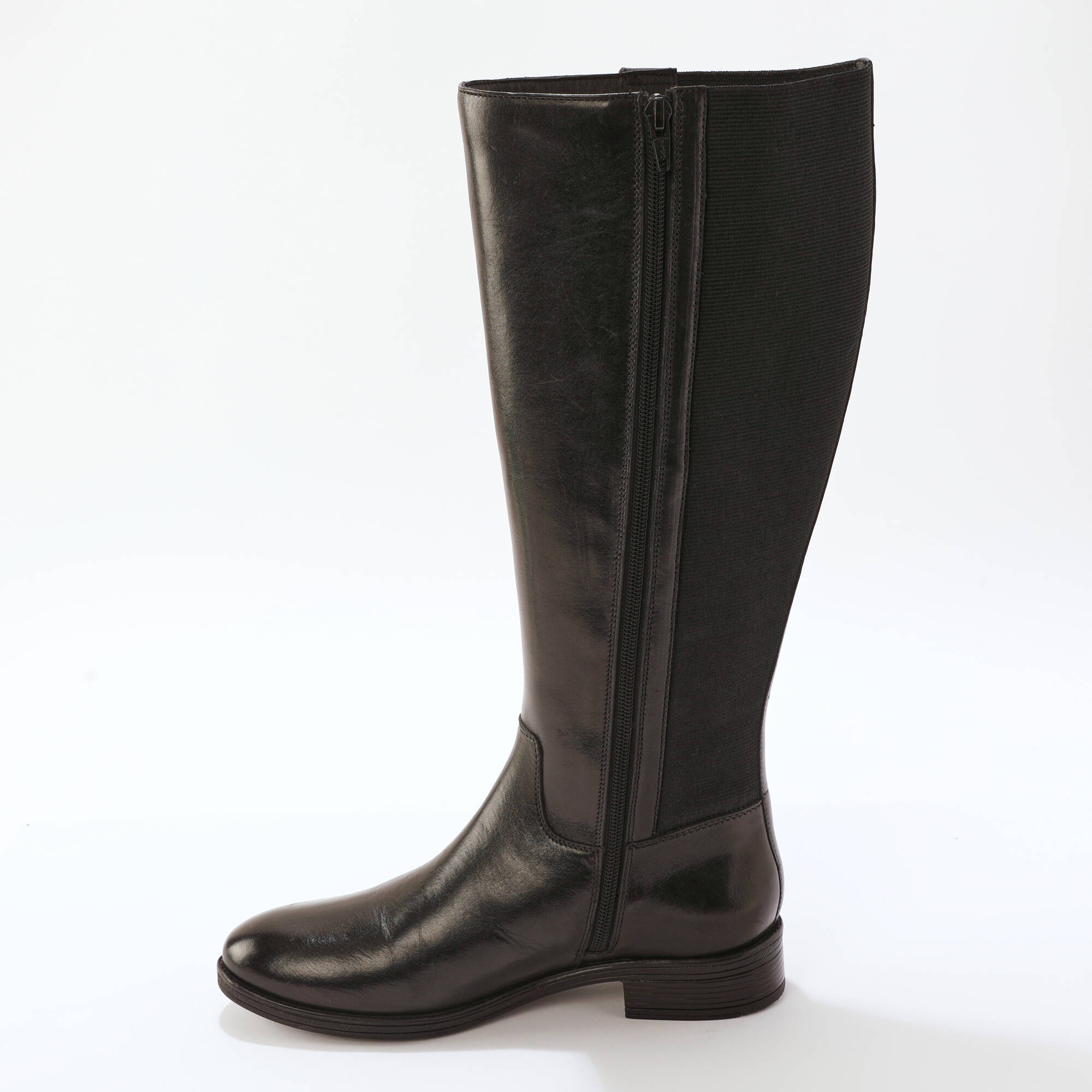 Bottes en cuir, spécial larges mollets, noir Blancheporte