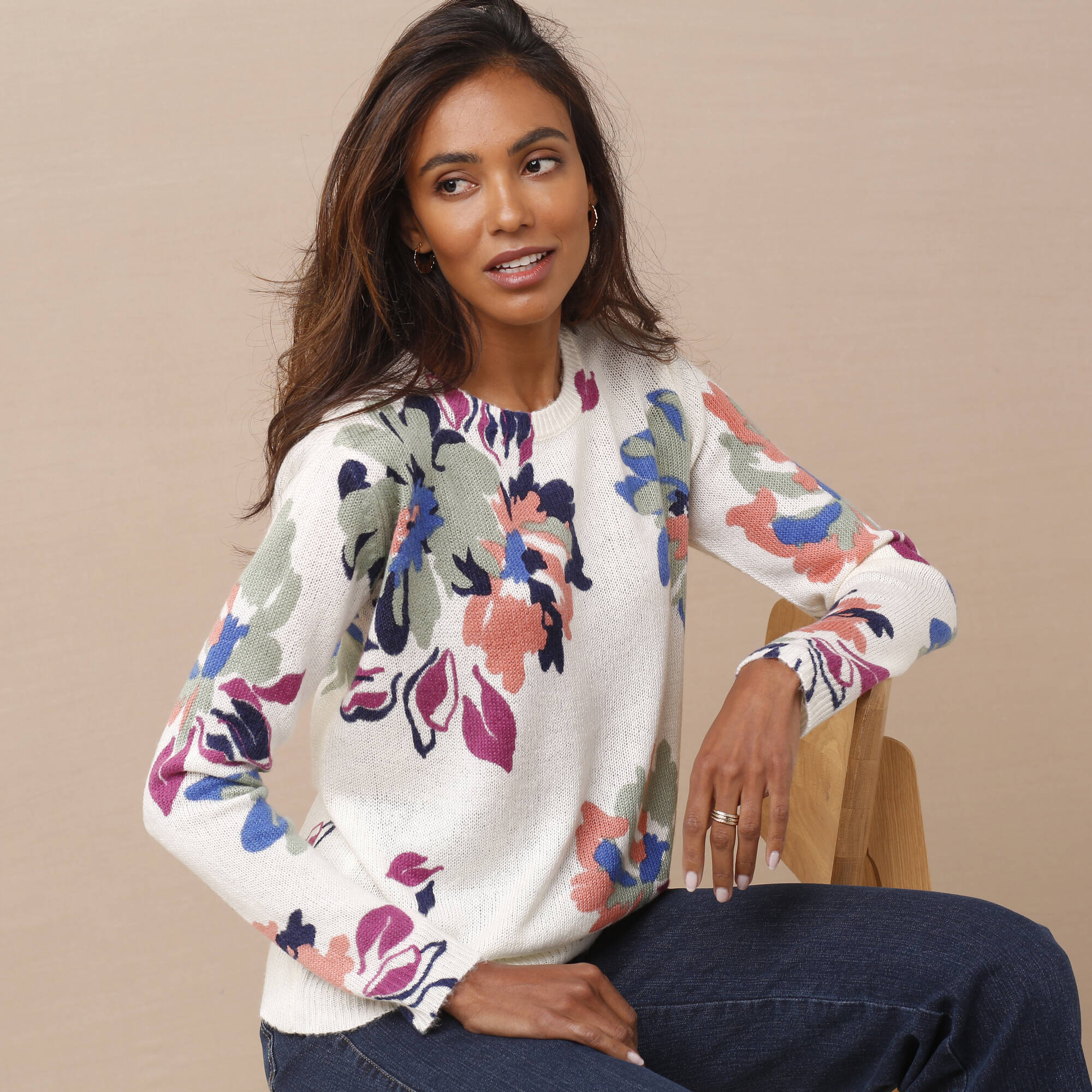 Blouse Pull Tunique Blanche Porte SAMI Blanche Chemise Gaze De - Main Image