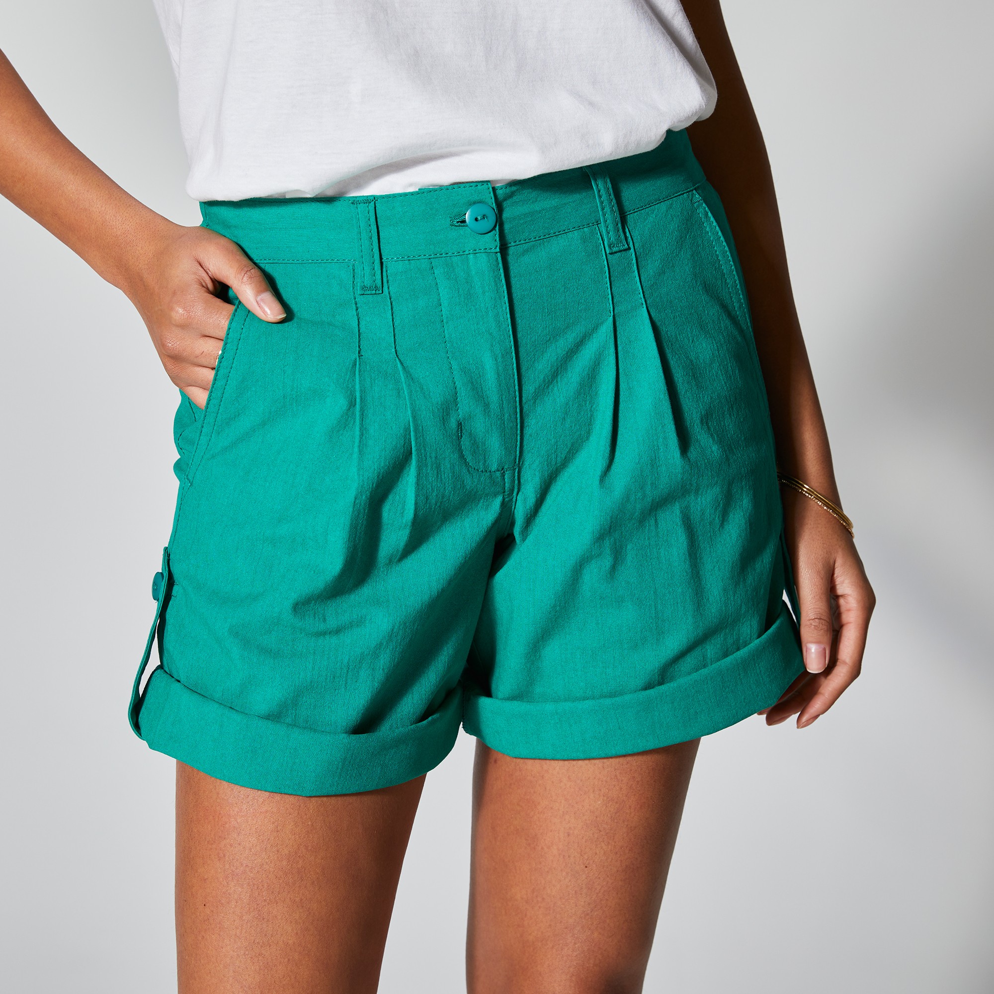 Short bermuda longueur reglable vert Blancheporte
