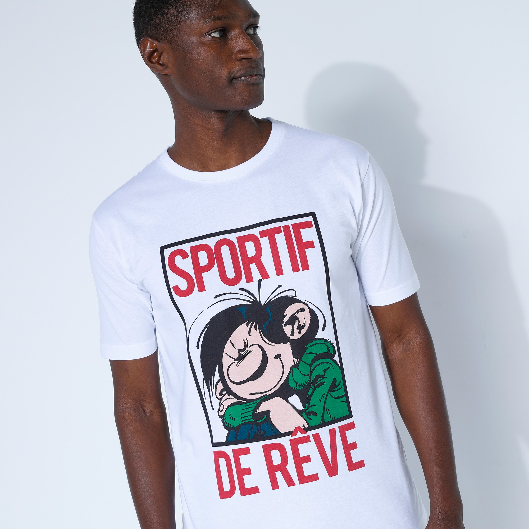 Pyjama short Gaston Lagaffe sportif de reve blanc bleu Blancheporte