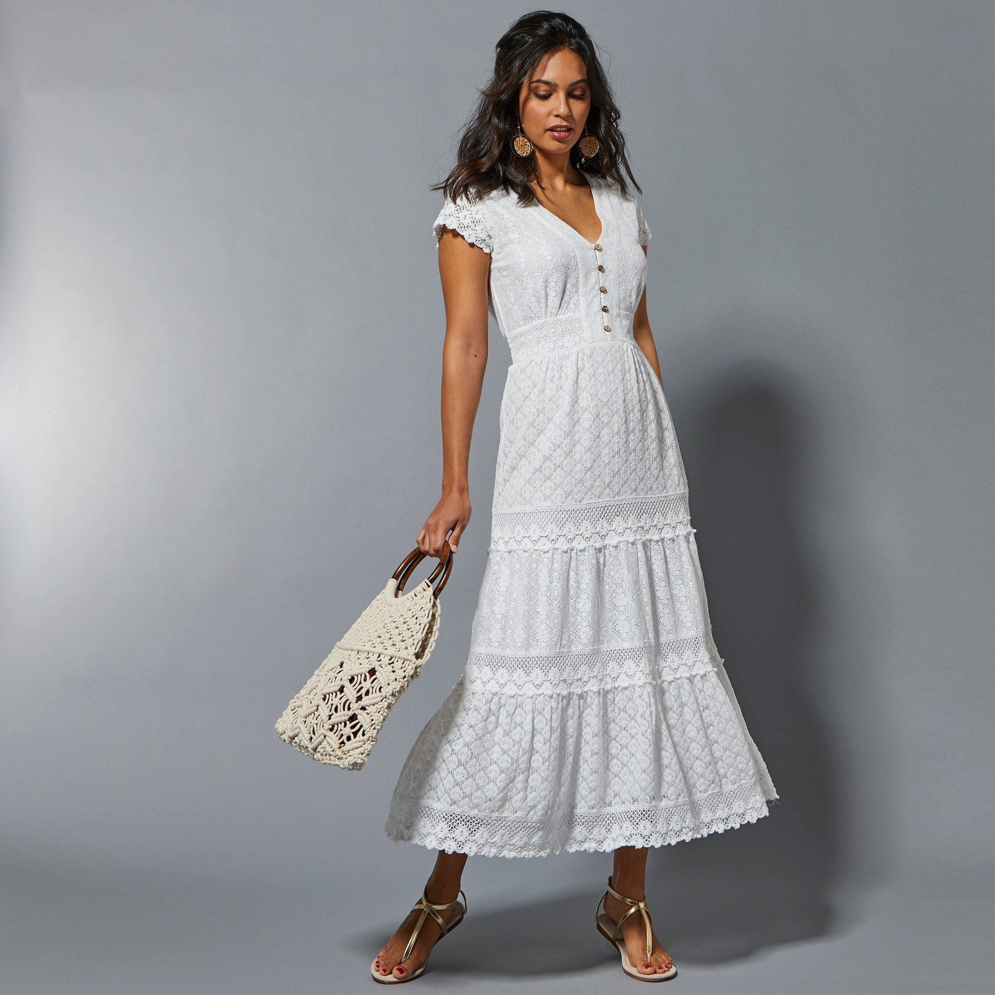 Robe longue blanche 2025 dentelle