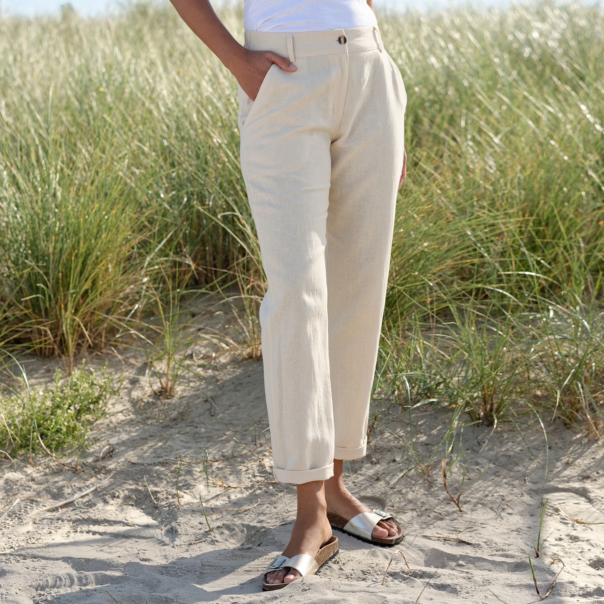 Pantalon blanche porte shop