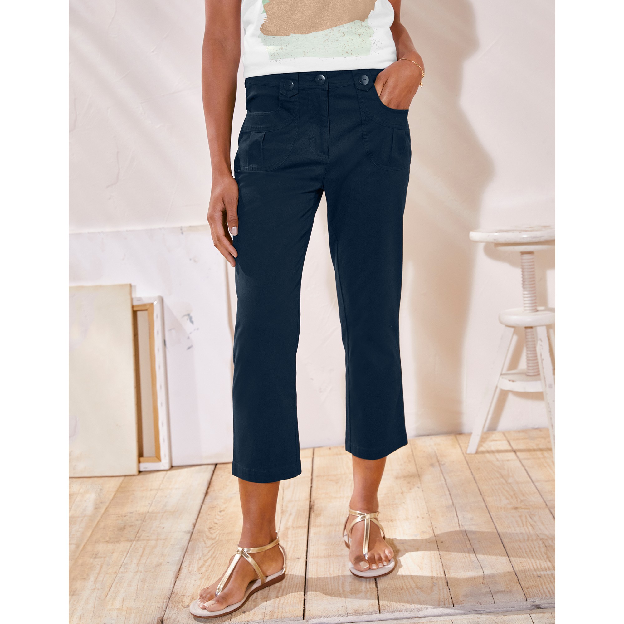 Pantacourt femme blancheporte outlet