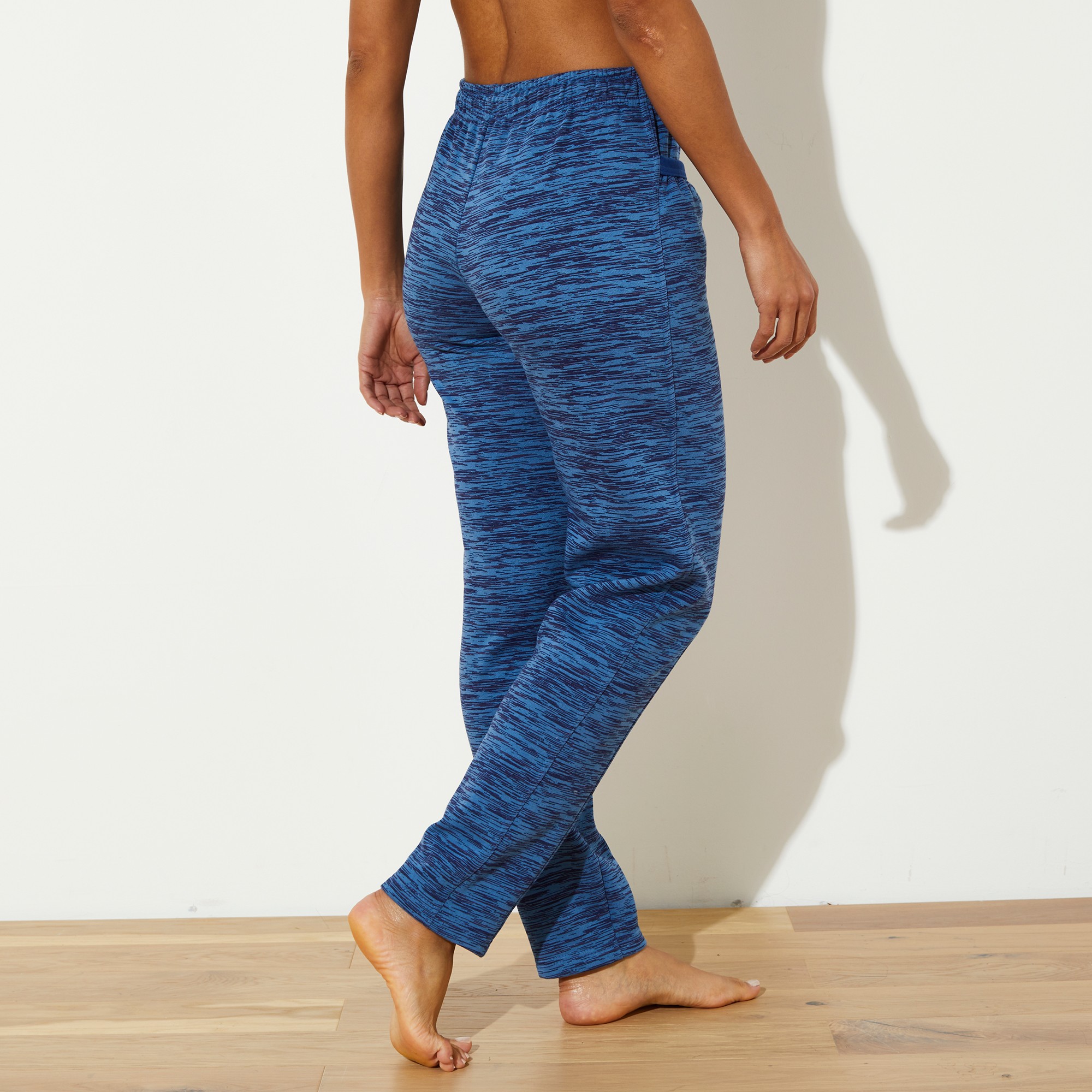 Discreet golf in de buurt Bedrukte joggingbroek in geruwd molton, chiné felblauw | Blancheporte