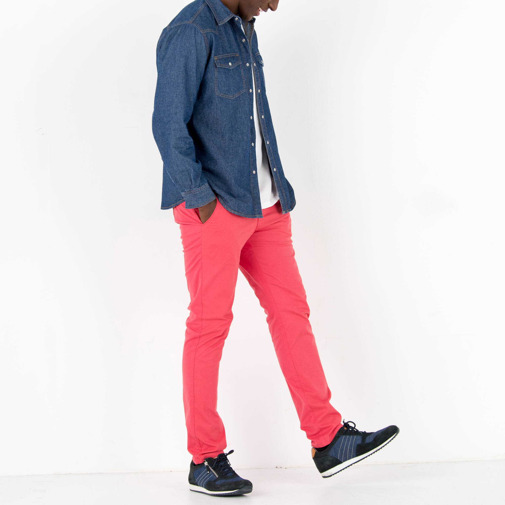 Chemise En Jean Homme Duohropke - Style Western, Manches Longues, Coupe Droite, Col Kent