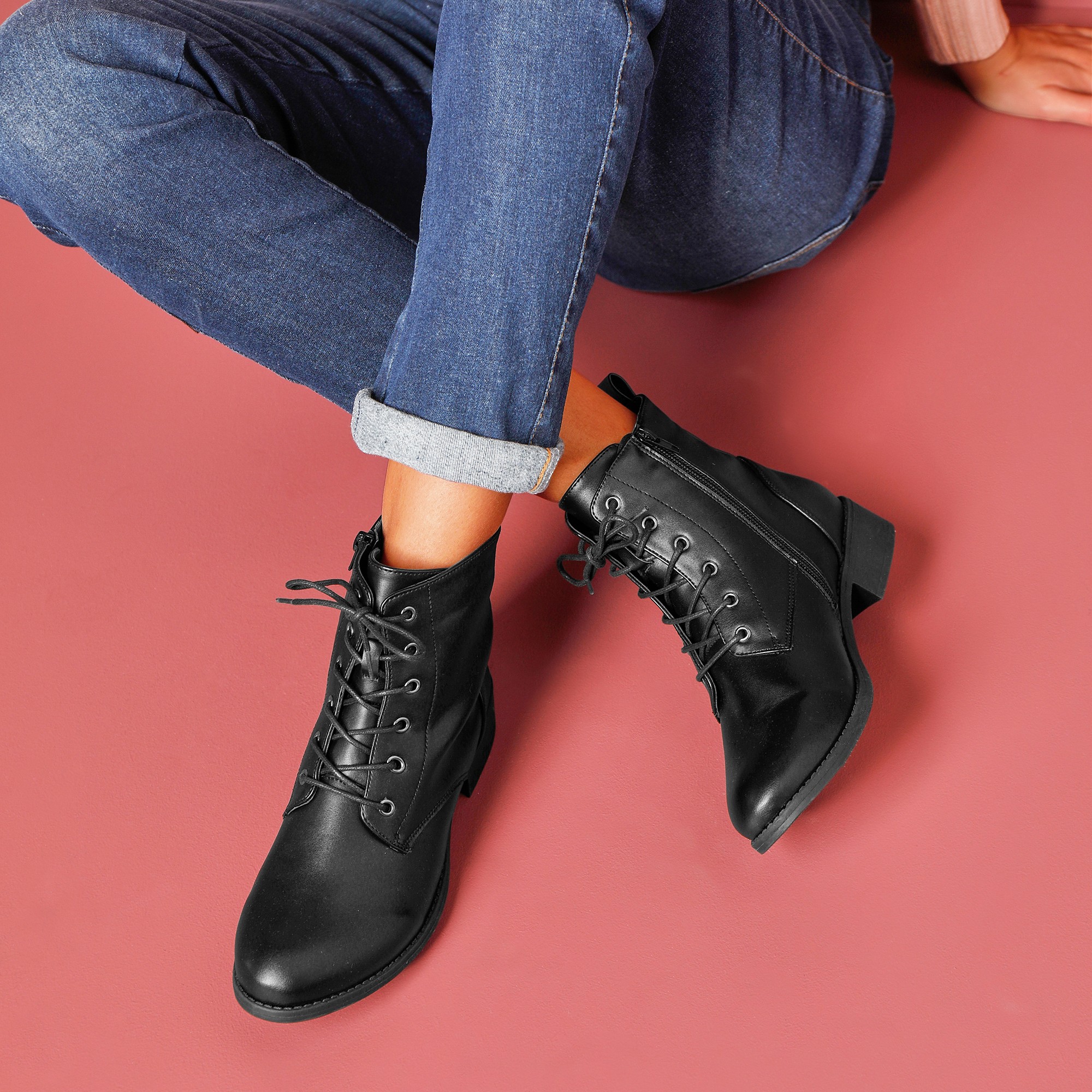 Boots à cheap lacets femme