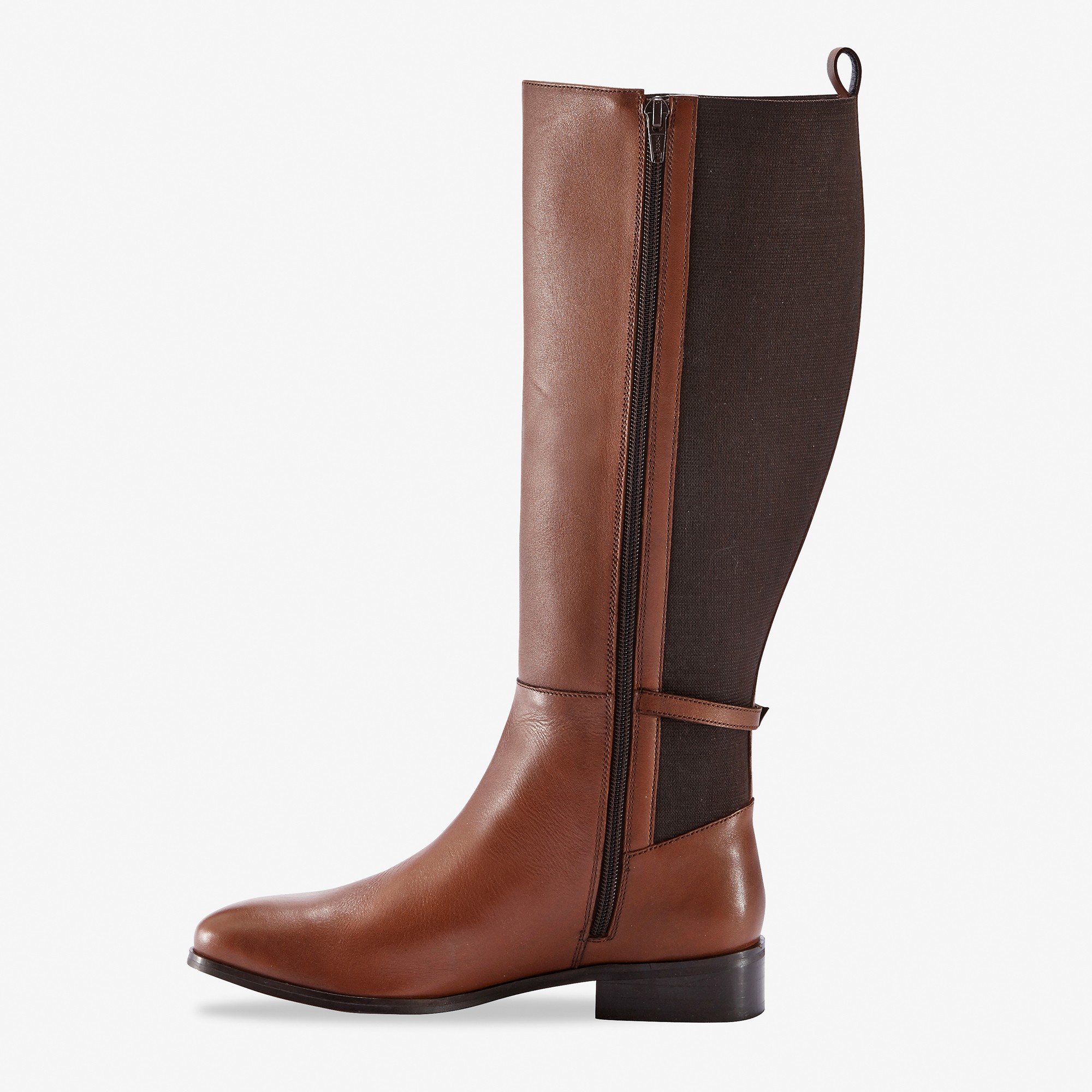 Bottes cavali res en cuir sp cial larges mollets marron