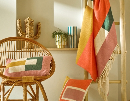 Housse de coussin imprimé tropical